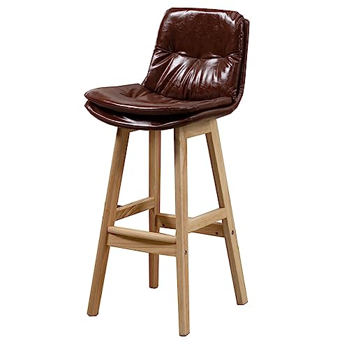 JDKJSBF Barhocker Holzzähler Stuhl Küchentheke Barhocker Leder Kücheninselhocker mit Rückenschnellfrühstück Hocker modern Thoughtful von JDKJSBF