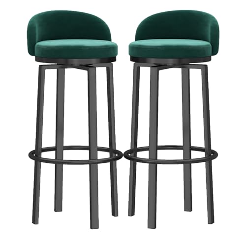 JDKJSBF Barhocker Küche Barhocker, Barhocker Set 1, Samt 25,6 '' H Sitzhöhe, Küchenfrühstückstuhlhocker mit Rücken, goldene Metallbeine und Fußstütze Thoughtful von JDKJSBF