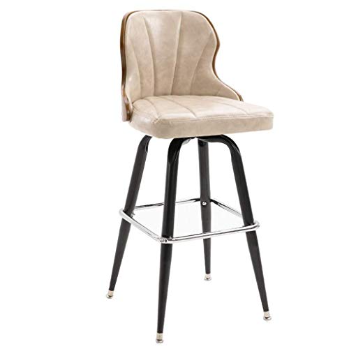 JDKJSBF Barhocker Metallbeine Barstools Leder Sitz Bar Stühle Zimmer Schlafzimmer Büro -Barhocker (Farbe: Rot) (Farbe: Beige) Thoughtful von JDKJSBF