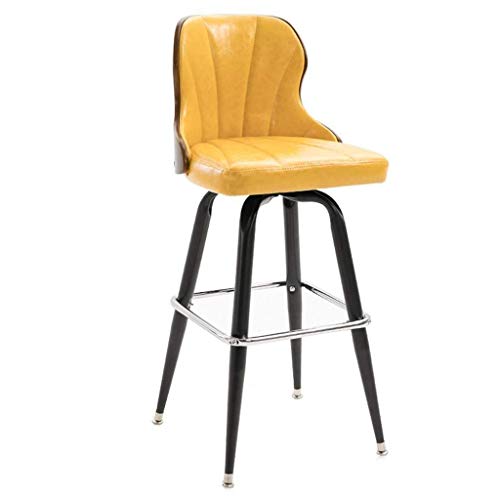 JDKJSBF Barhocker Metallbeine Barstools Leder Sitz Bar Stühle Zimmer Schlafzimmer Büro -Barhocker (Farbe: Rot) (Farbe: Gelb) Thoughtful von JDKJSBF