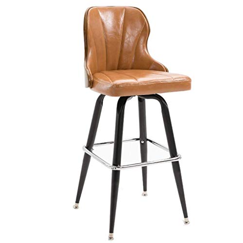 JDKJSBF Barhocker Metallbeine Barstools Leder Sitz Bar Stühle Zimmer Schlafzimmer Büro -Barhocker (Farbe: Rot) (Farbe: Khaki) Thoughtful von JDKJSBF