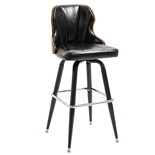 JDKJSBF Barhocker Metallbeine Barstools Leder Sitz Bar Stühle Zimmer Schlafzimmer Büro -Barhocker (Farbe: Rot) (Farbe: Schwarz) Thoughtful von JDKJSBF