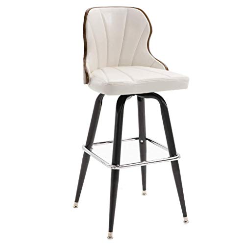 JDKJSBF Barhocker Metallbeine Barstools Leder Sitz Bar Stühle Zimmer Schlafzimmer Büro -Barhocker (Farbe: Rot) (Farbe: Weiß) Thoughtful von JDKJSBF
