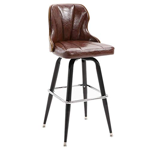 JDKJSBF Barhocker Metallbeine Barstools Leder Sitz Bar Stühle Zimmer Schlafzimmer Bürobereich Barhocker (Farbe: Rot) (Farbe: Braun) Thoughtful von JDKJSBF