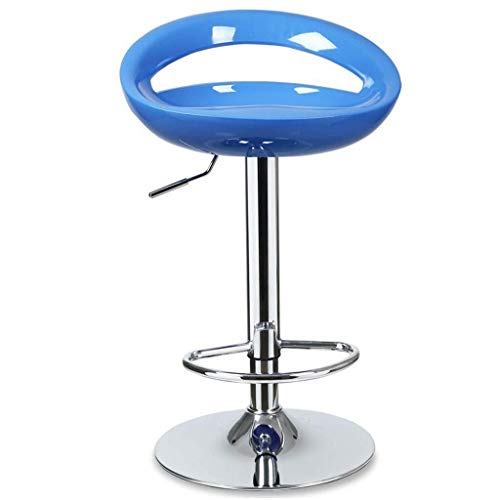 JDKJSBF Barhocker Moderne Stuhl Rückenlehne Height Verstellbarer Stuhlhocker Möbel Gloss Plastikhocker für Heimküche 1226 (Größe: Weiß) (Größe: Blau) Thoughtful von JDKJSBF