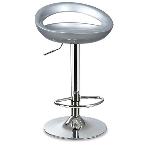JDKJSBF Barhocker Moderne Stuhl Rückenlehne Height verstellbare Barhocker Möbel Gloss Plastikhocker für Heimküche 1226 (Größe: Weiß) (Größe: Silber) Thoughtful von JDKJSBF