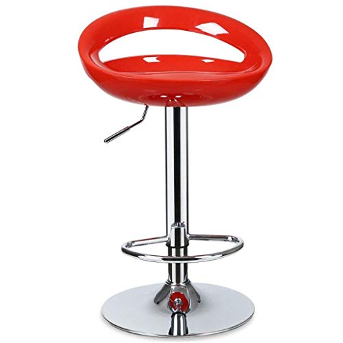 JDKJSBF Barhocker Moderne Stuhl Rückenlehne Height verstellbare Barhocker Möbel Gloss Plastikhocker für die Heimküche 1226 (Größe: Weiß) (Größe: Rot) Thoughtful von JDKJSBF