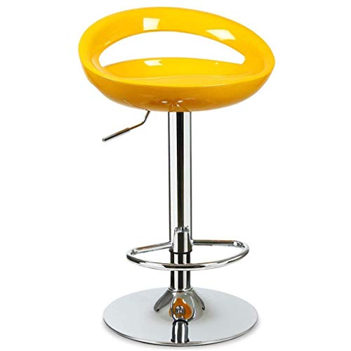 JDKJSBF Barhocker Moderne Stuhl Rückenlehne Height verstellbare Stangenhocker Möbel Gloss Plastikhocker für Heimküche 1226 (Größe: Weiß) (Größe: Gelb) Thoughtful von JDKJSBF