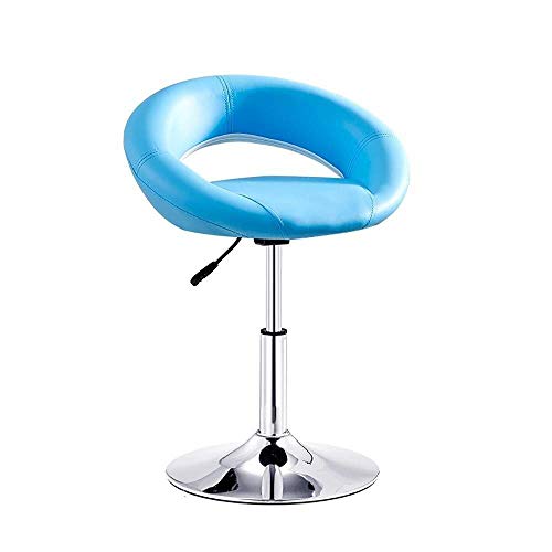 JDKJSBF Barhocker Moderne verstellbare Schwenk -Gasleuchten Chrom Fußstütze Rückenlehne Home Stangenhocker (Farbe: Blau, Größe: kurz ~ Bein) (Farbe: Blau, Größe: kurz ~ beinge Thoughtful von JDKJSBF