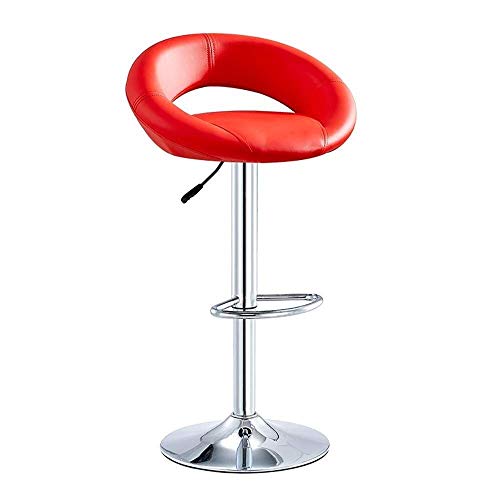 JDKJSBF Barhocker Moderne verstellbare Schwenk -Gasleuchten Chrom Fußstütze Rückenlehne Home Stangenhocker (Farbe: Blau, Größe: kurz ~ Bein) (Farbe: Lila, Größe: kurz ~ Bein) Thoughtful von JDKJSBF