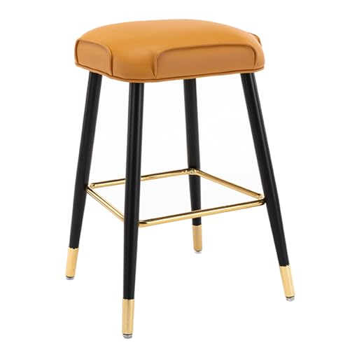 JDKJSBF Barhocker PU Leder Barhocker mit Fußstütze, Thekenhöhe Küche Island Barhocker Stuhl, gepolsterte Hocker mit Stahlbeinen, für Pub Coffee Home Dinning Kitchen (Farbe: oder Thoughtful von JDKJSBF