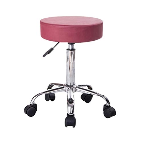 JDKJSBF Barhocker Rollende Hockerhocker auf Rädern Barhocker Set von 2, Barhöhe Stühle drehen, Barstoolhöhen verstellbar, Küchenstuhl (Farbe: Barhocker Set von 2 Pink) Thoughtful von JDKJSBF