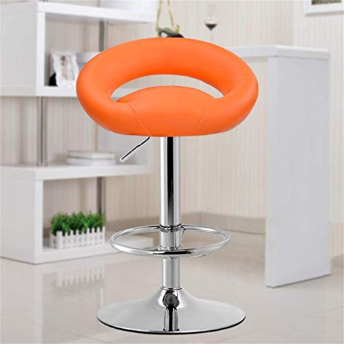 JDKJSBF Barhocker Schwenkelift Barstools Leder Küche Frühstücksstühle Einstellbare Schwenkbarhocker 1226 (Farbe: Rot) (Farbe: Orange) Thoughtful von JDKJSBF