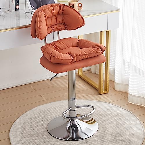 JDKJSBF Barhocker mit Rückenlehne, Barstuhlhöhe mit Fußstütze, Theke Hocker Küche Schwenkbistrohocker Moderner Armlosenhocker aus Stoff, Frühstückshocker (Farbe: /hellgrau) Thoughtful von JDKJSBF