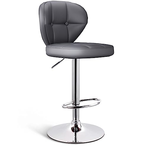 JDKJSBF Barhocker mit Rückenlehne PU Leder Barhocker Heighöhe Verstellbarer Thekenhocker Küche mit footreest rotatable Bistrohockerhocker Küchenhocker mit weichen Kissen (Farbe: /Schwarz) Thoughtful von JDKJSBF