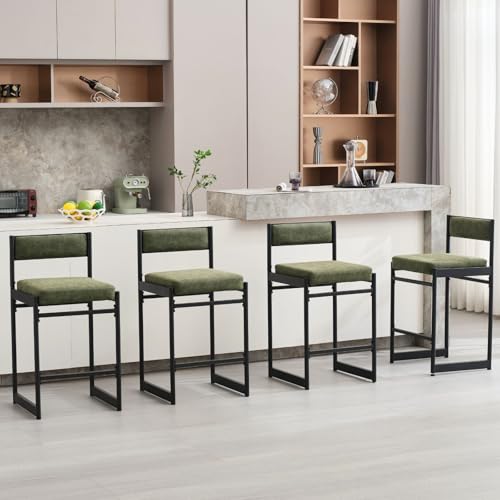 JDKJSBF Counter Height Bar Stoolsgreen Counterhocker Set aus 4 modernen Leder -Counterhöhen Barhocker mit Metallbeinen Armless Kitchen Island Stühle 26 Zoll Square Industrial Style Stools Thoughtful JDKJSBF Counter Height Bar Stoolsgreen Counterhocker Set aus 4 modernen Leder -Counterhöhen Barhocker mit Metallbeinen Armless Kitchen Island Stühle 26 Zoll Square Industrial Style Stools Thoughtful von JDKJSBF