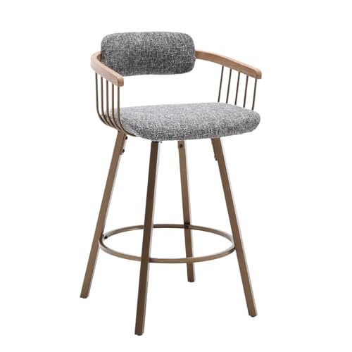 JDKJSBF Counter Height Bar Stoolsgrey Stoffhocker Single Swivel Bar Stools mit Barrel Rücken Mitte des Jahrhunderts modern Thoughtful JDKJSBF Counter Height Bar Stoolsgrey Stoffhocker Single Swivel Bar Stools mit Barrel Rücken Mitte des Jahrhunderts modern Thoughtful von JDKJSBF