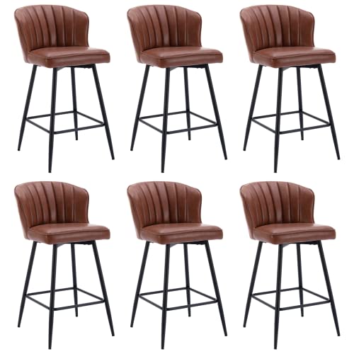 JDKJSBF Counter Height Bar Stoolsleder Counter Stools Set von 6 Mitte des Jahrhunderts modern Thoughtful von JDKJSBF