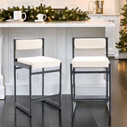 JDKJSBF Counter Height Bar Stoolsmodern Counter Stools Set aus 2 weißen Leder -Counterhöhen Barhocker mit Metallbeinen Armless Kücheninselstühle 26 Zoll Square Industrial Style Stools Thoughtful JDKJSBF Counter Height Bar Stoolsmodern Counter Stools Set aus 2 weißen Leder -Counterhöhen Barhocker mit Metallbeinen Armless Kücheninselstühle 26 Zoll Square Industrial Style Stools Thoughtful von JDKJSBF