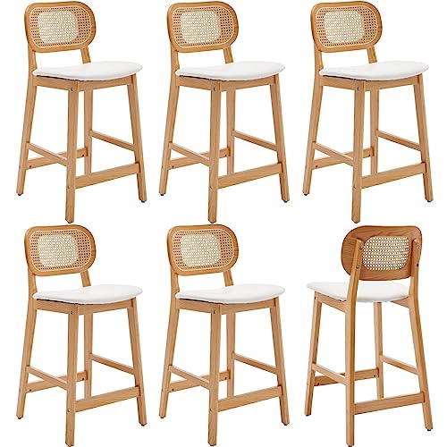 JDKJSBF Counter Height Bar Stoolsrattan Counterhocker Set aus 6 Kunstleder Barhocker Holz gepolsterte Barhocker gepolstert 26 Zoll Kücheninselstühle Naturalholz Thoughtful JDKJSBF Counter Height Bar Stoolsrattan Counterhocker Set aus 6 Kunstleder Barhocker Holz gepolsterte Barhocker gepolstert 26 Zoll Kücheninselstühle Naturalholz Thoughtful von JDKJSBF