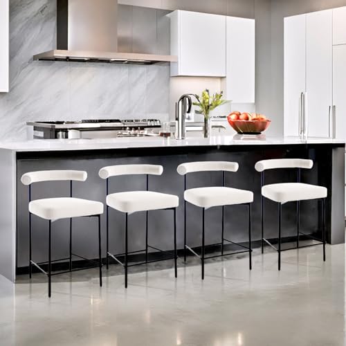 JDKJSBF Counter Height Bar Stoolswhite Boucle Counter Stools Set aus 4 modernen Fasszähler -Barhocker 26 Zoll Sherpa Kücheninselstühle mit schwarzen Metallbeinen Thoughtful JDKJSBF Counter Height Bar Stoolswhite Boucle Counter Stools Set aus 4 modernen Fasszähler -Barhocker 26 Zoll Sherpa Kücheninselstühle mit schwarzen Metallbeinen Thoughtful von JDKJSBF
