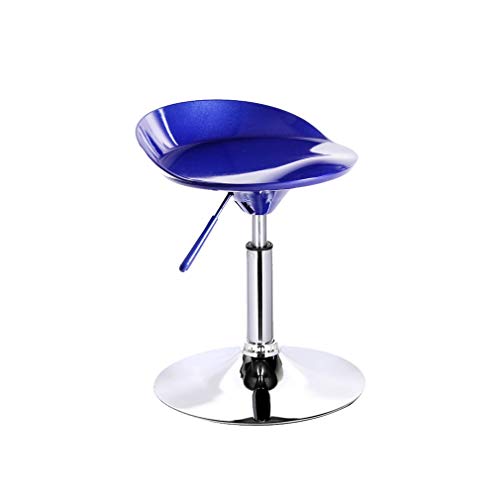JDKJSBF Einstellbare Höhe Rolling Barhocker mit Rückendrehsitz und Rädern Armless Plastikharzküchenhocker für Bar Blau 36 52 cm Thoughtful von JDKJSBF