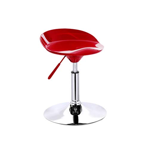 JDKJSBF Einstellbare Höhe Rolling Barhocker mit Rückenlehne Drehsitz und Rädern Armloser Küchentheke für Heim- oder Bürogebrauch (rot 36 52 cm) Thoughtful von JDKJSBF