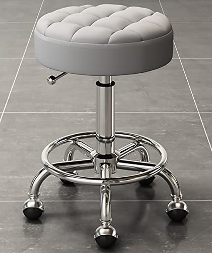 JDKJSBF Einstellbare Höhe Schwenkhocker mit Rädern und Fußruhe für Salon Beauty Nail Barber Shop Kosmetiker und Home Office Grau Thoughtful JDKJSBF Einstellbare Höhe Schwenkhocker mit Rädern und Fußruhe für Salon Beauty Nail Barber Shop Kosmetiker und Home Office Grau Thoughtful von JDKJSBF