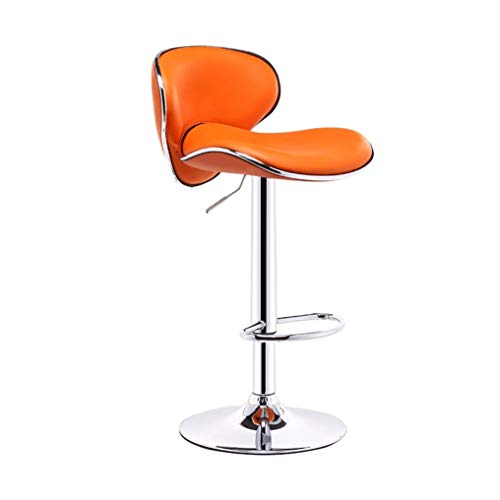JDKJSBF Einstellbare Höhe drehbarer Küchenstuhl mit Rückenstütze gepolsterte Schwamm Sitz Leder Essstuhl für Frühstück Bar Orange Farbe Thoughtful von JDKJSBF