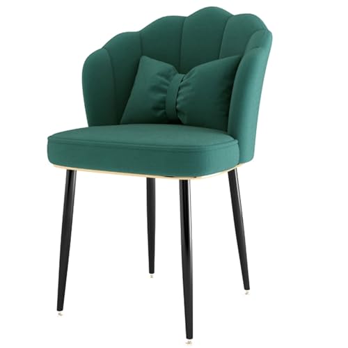 JDKJSBF Elegant Armless Bathtub Chair with Curved High Back Padded Seat for Living Room Bedroom or Vanity (Green Black Legs) Thoughtful von JDKJSBF