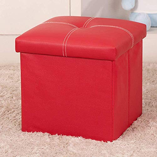 JDKJSBF Faltenspeicher Ottoman Bank Footrest Stuhl Couchtisch Cube Box Easy Assembly Red 30x30x30 cm (12x12x12) Thoughtful von JDKJSBF
