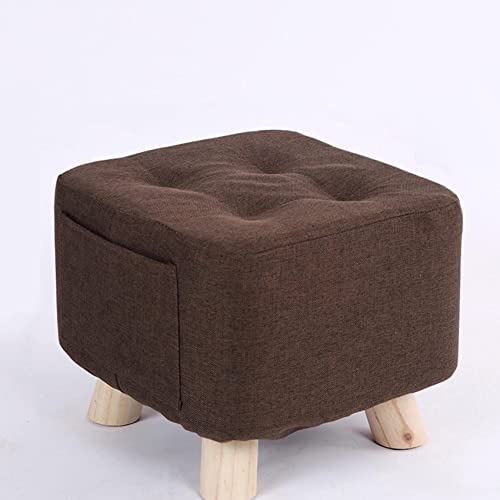 JDKJSBF Foothocks Leinenschuh Schuhwechsel Hocker Kleiner Fußschemel-Rasthocker Quadratmeter Fußhocker Footstool für Wohnzimmer S für das Schlafzimmer, Brown-28x28x25cm Thoughtful von JDKJSBF