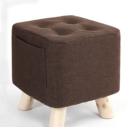 JDKJSBF Foothocks Leinenschuhwechsel Hocker Kleiner Fußschemel-Rasthocker Quadratmeter Fußhocker Footstool für Wohnzimmer S für das Schlafzimmer, Braun- 28x28x31cm Thoughtful von JDKJSBF