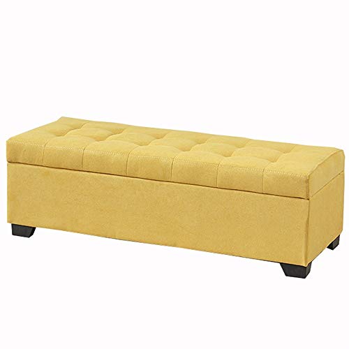 JDKJSBF Footstool, Faltbare Lagerung Ottoman Massivholz Polyester Stoff Stoffbox Moderner Stil Heben Schlafzimmer Pelzsofa Hockerlager Kapazität 330 lbs 100x45x40 cm Ottomans Thoughtful von JDKJSBF
