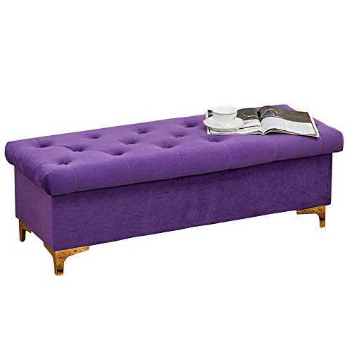 JDKJSBF Footstool Flanell Schuhwechseln Stuhlspeicherbox Schwammgefüllt Flip Wohnzimmer Matte 1204540 cm (Farbe: lila) Thoughtful von JDKJSBF