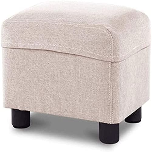 JDKJSBF Footstool Fußhocker Quadrat Leinenstoff Stoffsofa Hocker/kleine Sitz modern Thoughtful von JDKJSBF