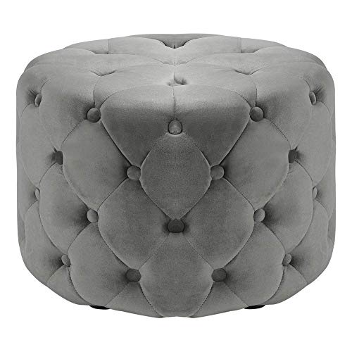 JDKJSBF Footstütze Tief geknöpfte runde osmanische Stuhlsitz multifunktionaler Footstool-Stuhlbett Endhocker Bruststuhl Füße (60 * 60 * 38 Grau)/Grau/60 * 60 * 38 cm Thoughtful von JDKJSBF