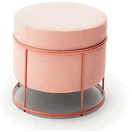 JDKJSBF Fußhocker ， Schuhe Bank Stoff Runder Hocker Einfacher lässiges kleines Sofa -Hocker Haushalt Liegerhocker (Farbe: Grau) Thoughtful von JDKJSBF