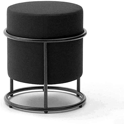 JDKJSBF Fußhocker ， Schuhe Bank Stoff Runder Hocker Einfacher lässiges kleines Sofa -Hocker Haushalt Liegerhocker (Farbe: Grau) Thoughtful von JDKJSBF