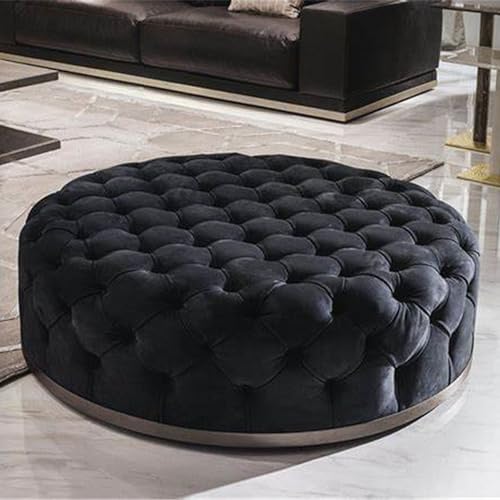JDKJSBF Fußhocker ， Sofa Fußschemel ， Ottomane klein, Schuhe wechseln Hocker ， Einkaufszentrum Rasthocker ， Pull-Button-Design verleihen dreidimensionaler Effekt Black-80x45 Thoughtful von JDKJSBF