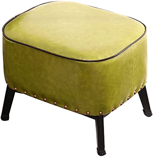 JDKJSBF Fußschemelfußhocker Cube Footstool - Faux Leder Fußhocker mit schwarzer Eisenkunst Metall Bein moderner Haus Kleiner Hocker für Wohnzimmereingangshäuser Stuhl für Wohnzimmer. Thoughtful von JDKJSBF