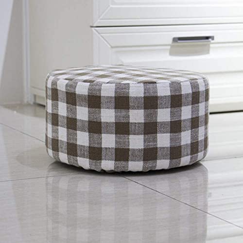 JDKJSBF Fußschemelfußhocker Ottoman Fußschemel Round Pouffe Stoff Foothocker Abnehmbar waschbar einfaches Büro Fußstütze kleine Bank für Wohnzimmer Schlafzimmer, EIN Wohnkulturstuhl Thoughtful von JDKJSBF