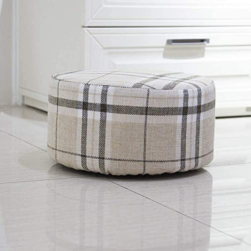 JDKJSBF Fußschemelfußhocker Ottoman Fußschemel Round Pouffe Stoff Foothocker Abnehmbar waschbar einfaches Büro Fußstütze kleine Bank für Wohnzimmer Schlafzimmer, EIN Wohnkulturstuhl Thoughtful von JDKJSBF