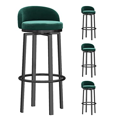 JDKJSBF Grüne Samt Schwenkbarhocker Set aus 4 gepolsterten Frühstücksbarpools mit Rücken Metall Fußstütze ideal für Küchenhausbartheke und Inseln Thoughtful JDKJSBF Grüne Samt Schwenkbarhocker Set aus 4 gepolsterten Frühstücksbarpools mit Rücken Metall Fußstütze ideal für Küchenhausbartheke und Inseln Thoughtful von JDKJSBF