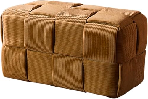 JDKJSBF Handgefertigter samtpolsterte Würfel Pouf Ottoman Moderne gepolsterte Quadratfußstreuhocker für Wohnzimmer Schlafzimmer Eingangsbraun 27.6x15x15 Thoughtful von JDKJSBF