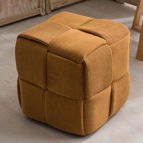 JDKJSBF Handgefertigter samtpolsterte Würfel -Pouf -Ottomane für Wohnzimmer moderner gepolsterter Quadratfußstrieb in Braun perfekt für Schlafzimmer oder Eingangsgang 15x15x15 Größe Thoughtful von JDKJSBF