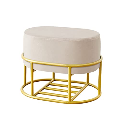 JDKJSBF Heimfell Wohnzimmer Stuhl Sofa Footstool Nordic Storage Ottomans Hocker Ovaler Schuhersatz Stufe Stuhl Thoughtful von JDKJSBF