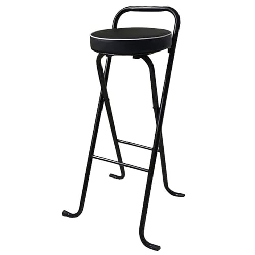 JDKJSBF Klapper gepolsterte Stangenhocker mit Metallrahmen und Nicht schlupfhafter Füße Montage Freihöhe Stuhl für Erwachsene (schwarz 30 Zoll) Thoughtful von JDKJSBF
