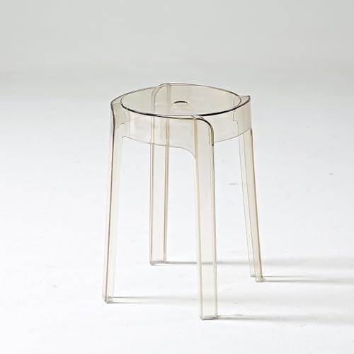 JDKJSBF Klarer Acryl -stapelbar sitzender Hocker wasserdichte Stuhl für Heimküchenbüro robust und transparent Esshocker für Badezimmer Schlafzimmer Frühstücksbereich Thoughtful von JDKJSBF
