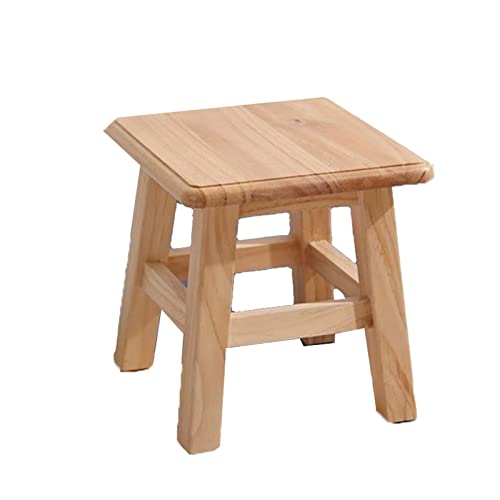 JDKJSBF Kleiner massiver Holzhocker niedriger Stuhlschuhschuhwechsel Stuhl Fußschabel Bankhocker für Wohnzimmer Schlafzimmer Küche (Quadrat D) Thoughtful von JDKJSBF